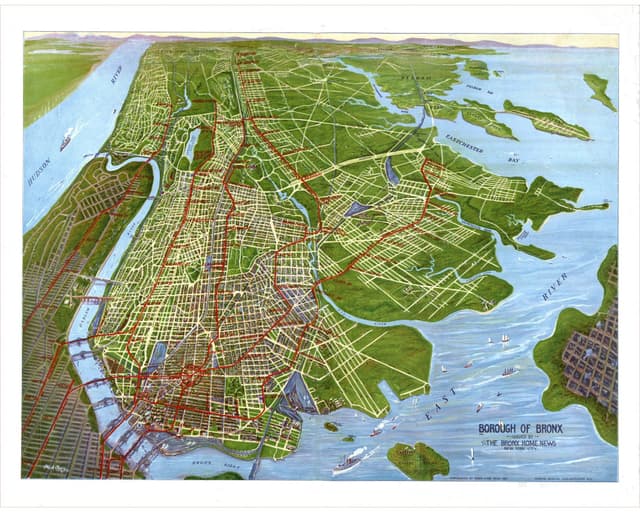 Vintage Map of the Bronx - NYC map - Digital Download